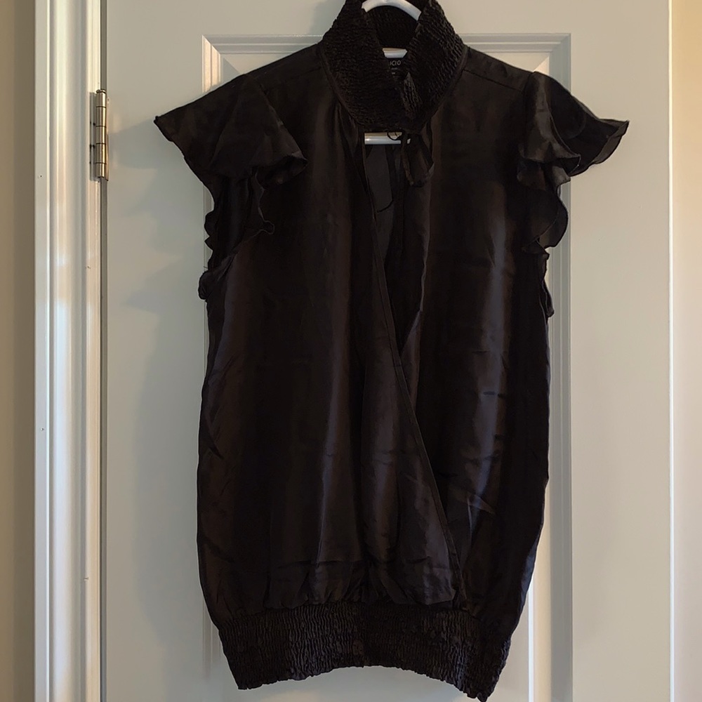 Black silk top